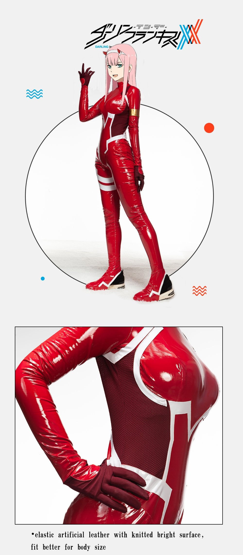 Sexy Cosplay 002 Bodysuit  Anime DARLING in the FRANXX  02 Zero Two Costumes CODE Plug Suit
