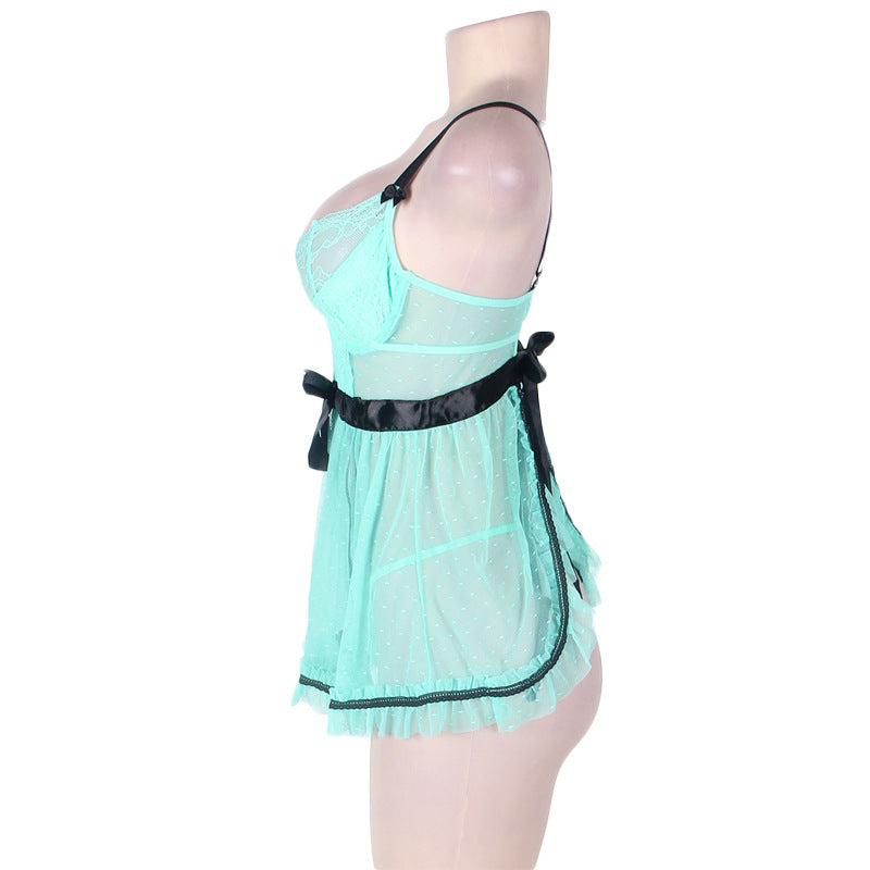 Bielizna Erotyczna Sexy Hot Open Back Babydoll Dress 3XL 5XL Sexy Underwear Large Size Women Nightie Erotic Plus Size Lingerie