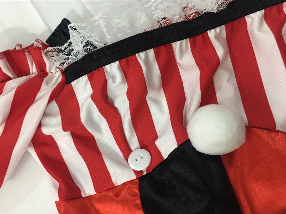 4Pcs Women Funny Circus Clown Costume Female Clown Cosplay Carnival Halloween Fancy Dress Performance Clothing