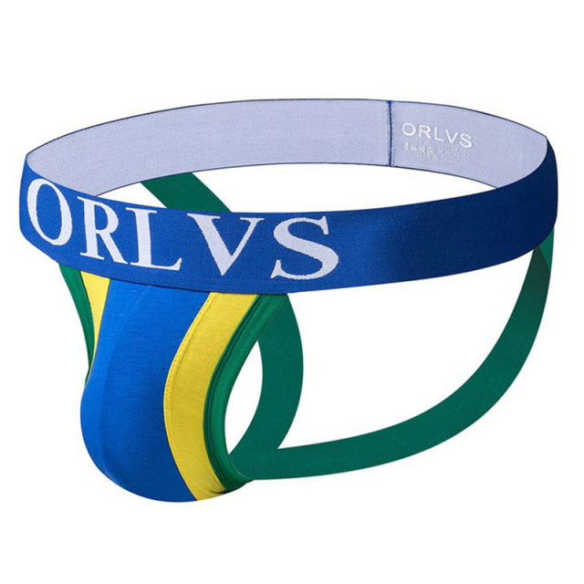ORLVS Mens Panties Sexy male Underwear Men Jockstrap Briefs Gay Slip Homme Cotton Underpants Thongs Strings tanga Penis Pouch