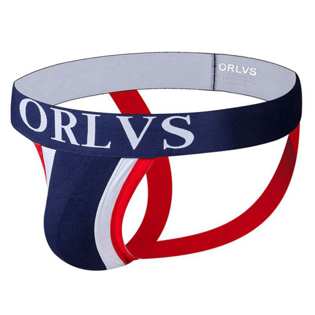 ORLVS Mens Panties Sexy male Underwear Men Jockstrap Briefs Gay Slip Homme Cotton Underpants Thongs Strings tanga Penis Pouch
