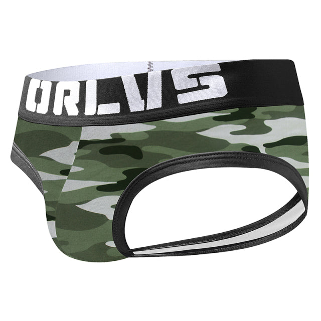 ORLVS Men Jockstraps Sexy men underwear Penis Sparkling rhinestone sissy mens thongs g strings tanga hombre Gay Underwear