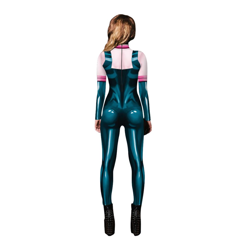 Anime My hero academia Asui Tsuyu Cosplay Costumes Jumpsuit OCHACO URARAKA Halloween Fancy Ball Suit Romper For Women Lady Girls