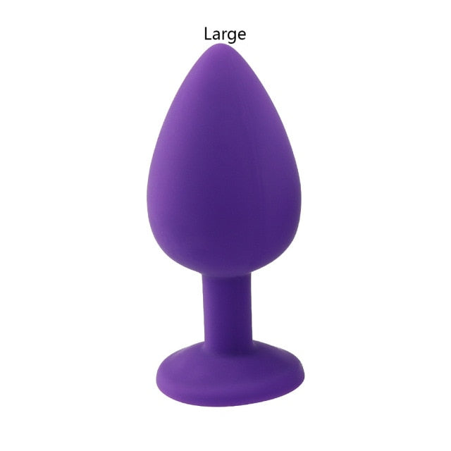 Silicone Anal Plug with Crystal Jewelry Butt Plug No Vibration Anal Sex Toys for Men Woman Gay Masturbation anal toys