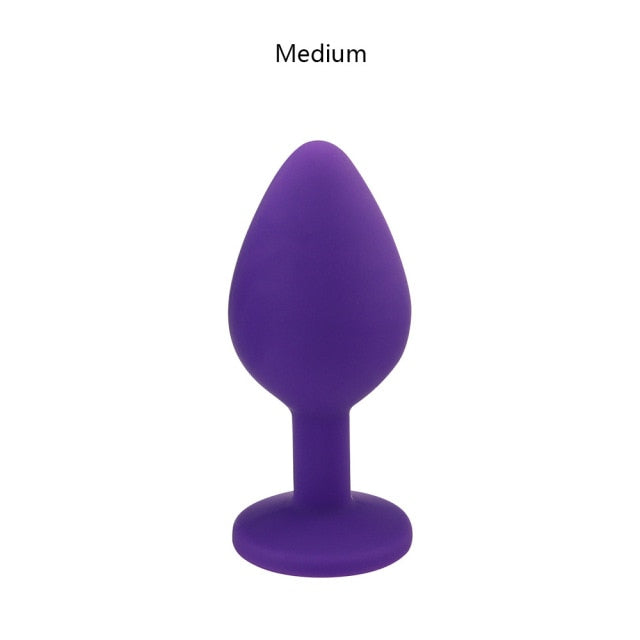 Silicone Anal Plug with Crystal Jewelry Butt Plug No Vibration Anal Sex Toys for Men Woman Gay Masturbation anal toys
