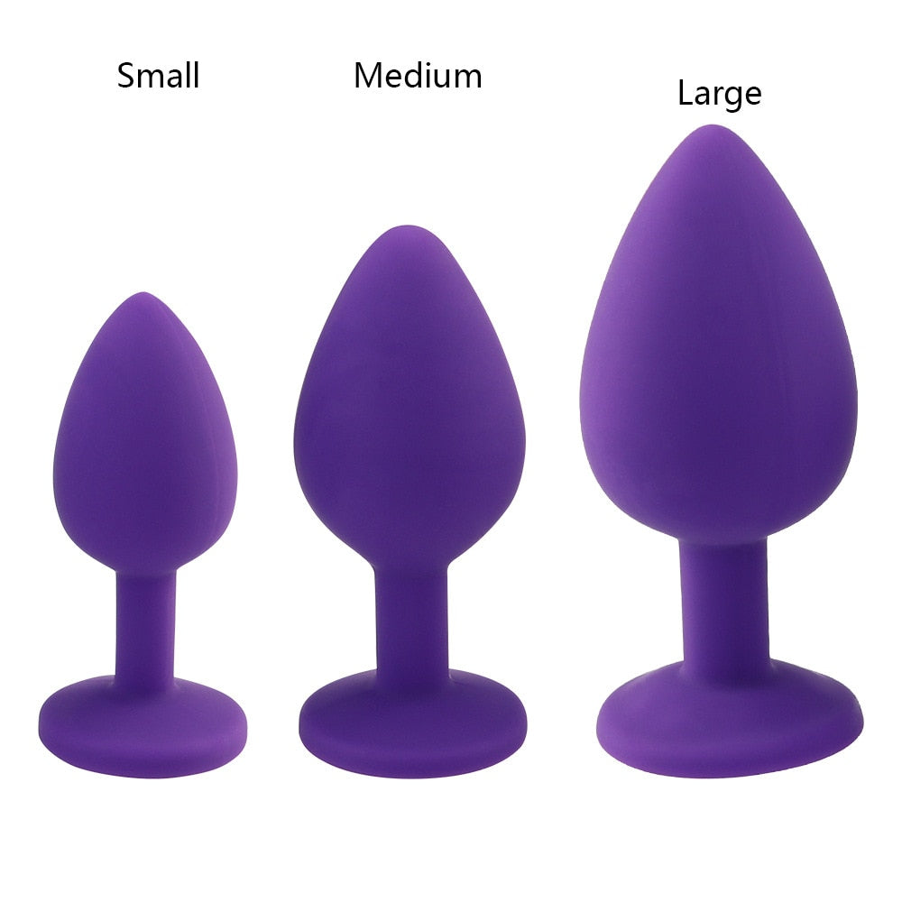 Silicone Anal Plug with Crystal Jewelry Butt Plug No Vibration Anal Sex Toys for Men Woman Gay Masturbation anal toys