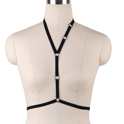 JLX.HARNESS Sexy Ladies Women Body Harness Bra Fetish Chest Bondage Lingerie Erotic Cage Bra Gothic Garter Belt Suspenders