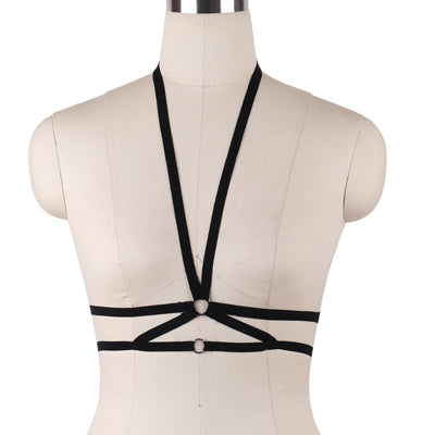 JLX.HARNESS Sexy Ladies Women Body Harness Bra Fetish Chest Bondage Lingerie Erotic Cage Bra Gothic Garter Belt Suspenders