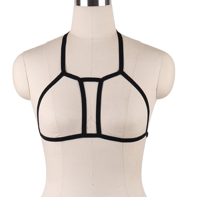 JLX.HARNESS Sexy Ladies Women Body Harness Bra Fetish Chest Bondage Lingerie Erotic Cage Bra Gothic Garter Belt Suspenders