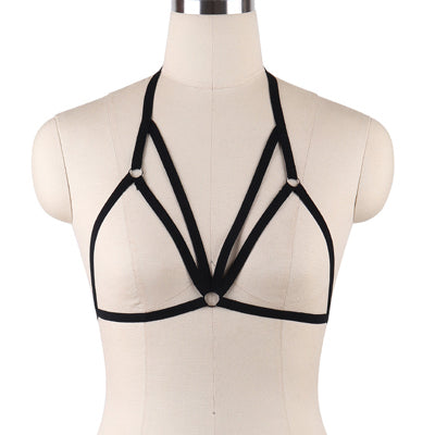 JLX.HARNESS Sexy Ladies Women Body Harness Bra Fetish Chest Bondage Lingerie Erotic Cage Bra Gothic Garter Belt Suspenders