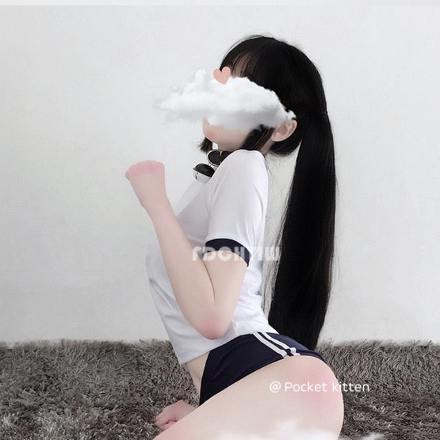 Japanese Women Gymnastics Girls Anime Cosplay Costume Cheer Leading Roleplay Uniforme Sexy Lingerie Set School Girl Uniform