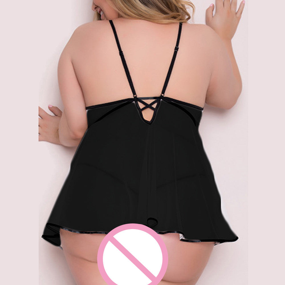 Plus Size 2Pcs Nightdress Nightgown Sexy Nightwear Women Lace Floral Embroidery Camisola Lingerie Sleepwear Robe Nightdress