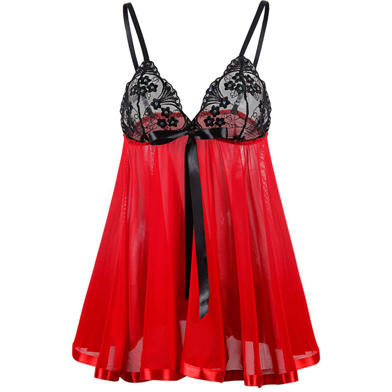 Comeondear Women Nightie Sexy Lingerie Babydolls Plus Size 8XL Clothes Embroidery Erotic Underwear Hot Sequins Sexy Sleepwear