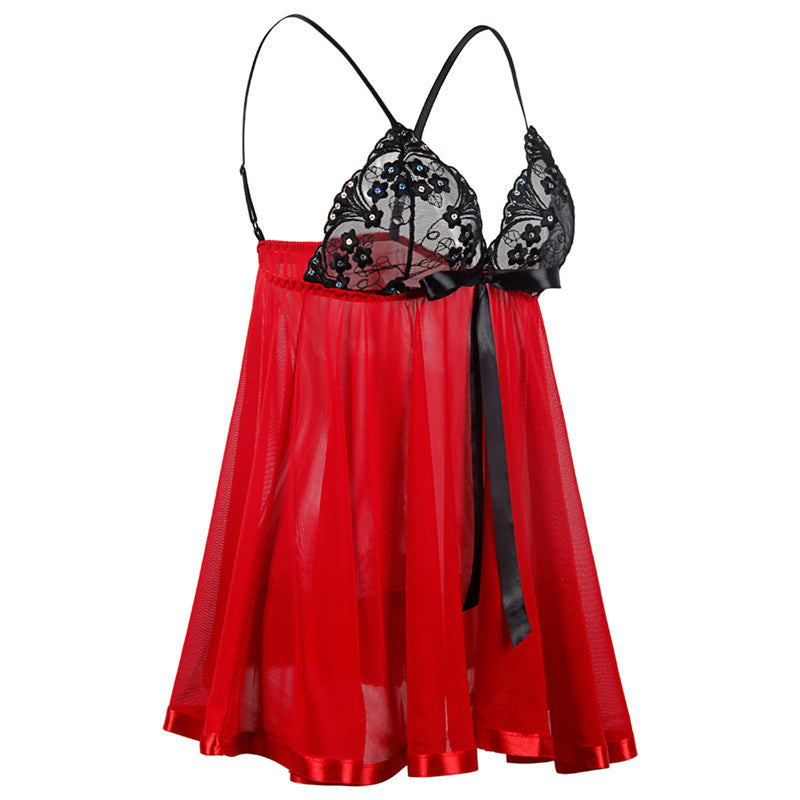 Comeondear Women Nightie Sexy Lingerie Babydolls Plus Size 8XL Clothes Embroidery Erotic Underwear Hot Sequins Sexy Sleepwear