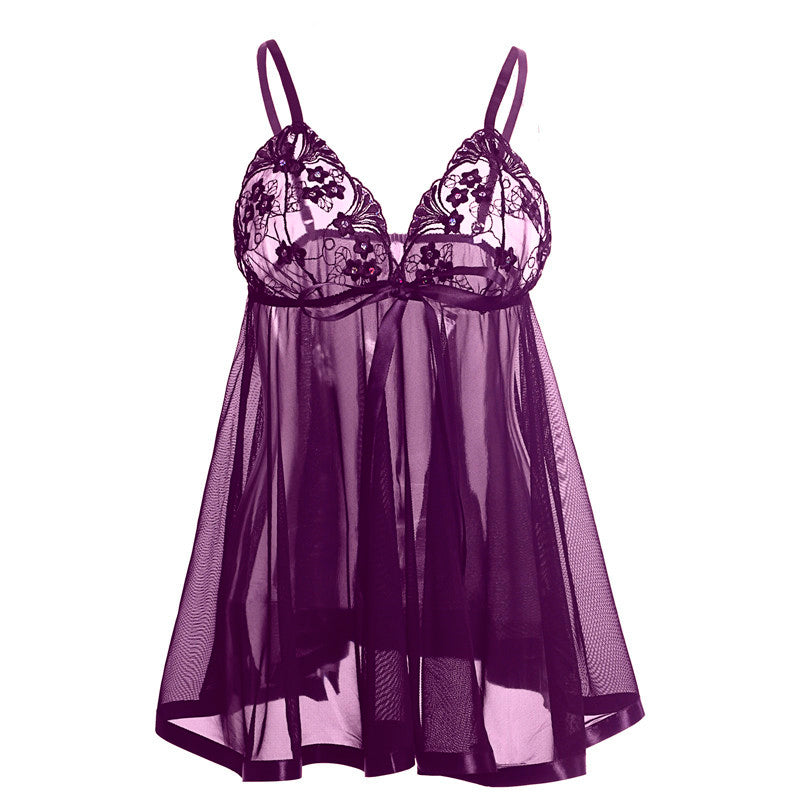 Comeondear Women Nightie Sexy Lingerie Babydolls Plus Size 8XL Clothes Embroidery Erotic Underwear Hot Sequins Sexy Sleepwear