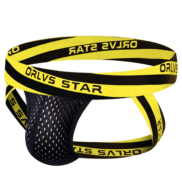 ORLVS Brand sexy gay jockstrap men thongs male underwear cueca tanga quick dry ropa interior hombre gay breathable sissy panties