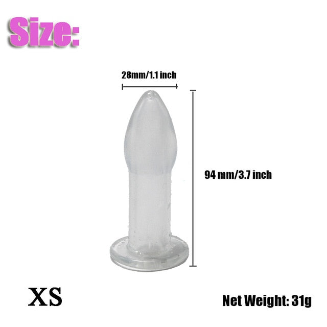 Vaginal Anal Dilator Butt Plug Enema 5 Sizes Hollow Anal Plug Soft Speculum Prostate Massager Sex Toys For Woman Men Sex Product