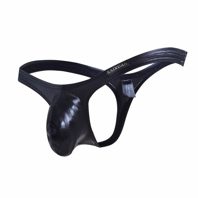 Sexy Men Imitation Leather Thongs Men Erotic Gay Man Underpants Mens G Strings Mens Underwear Male Sexy Tangas