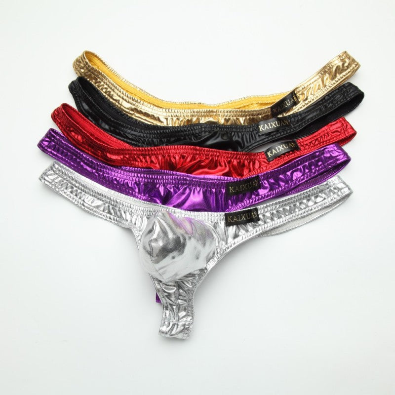 Sexy Men Imitation Leather Thongs Men Erotic Gay Man Underpants Mens G Strings Mens Underwear Male Sexy Tangas