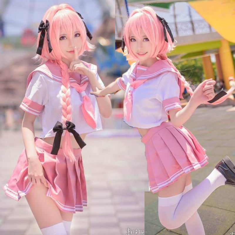 Fate/Grand Order Fate Apocrypha Rider Astolfo Cosplay JK School Uniform Sailor Suit