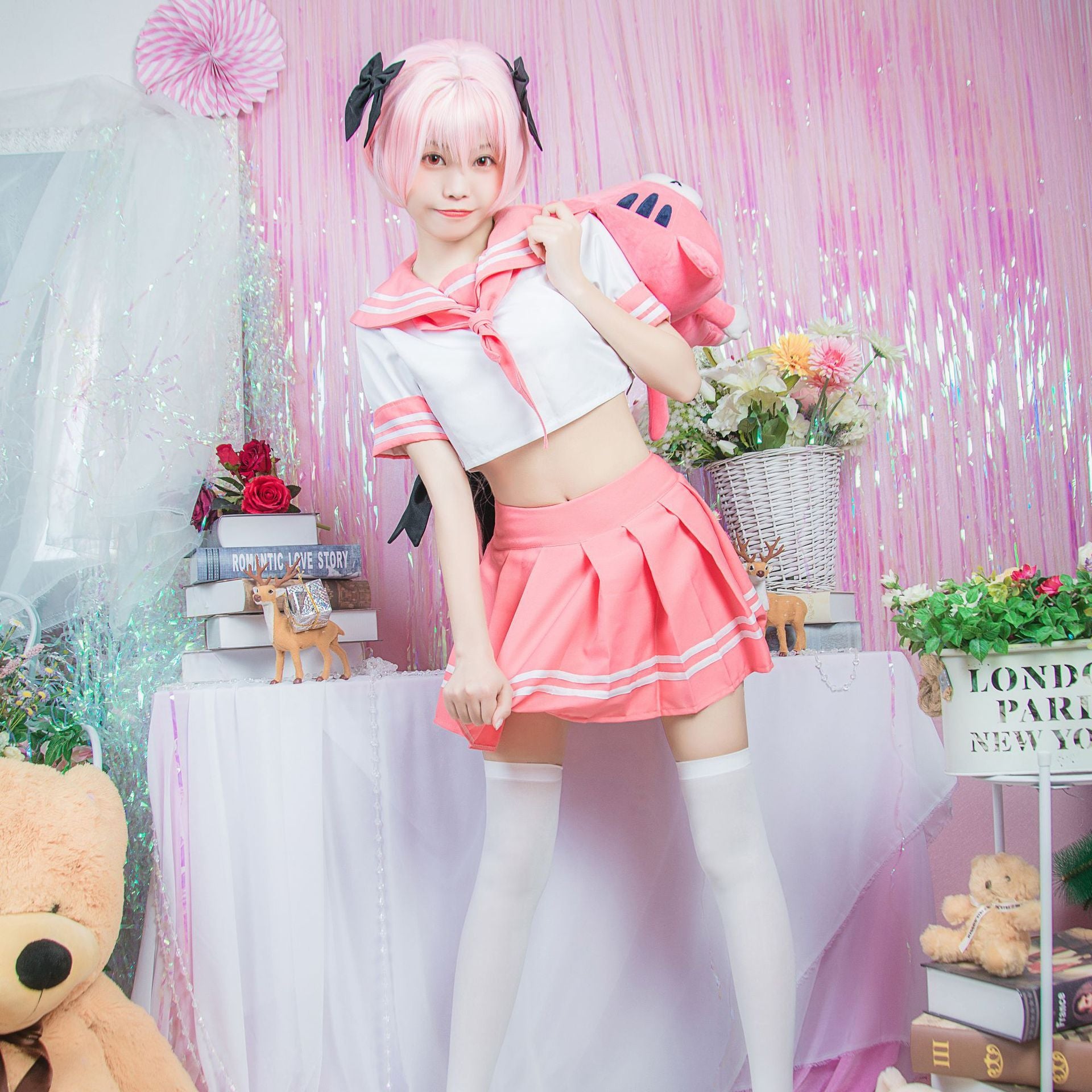 Fate/Grand Order Fate Apocrypha Rider Astolfo Cosplay JK School Uniform Sailor Suit