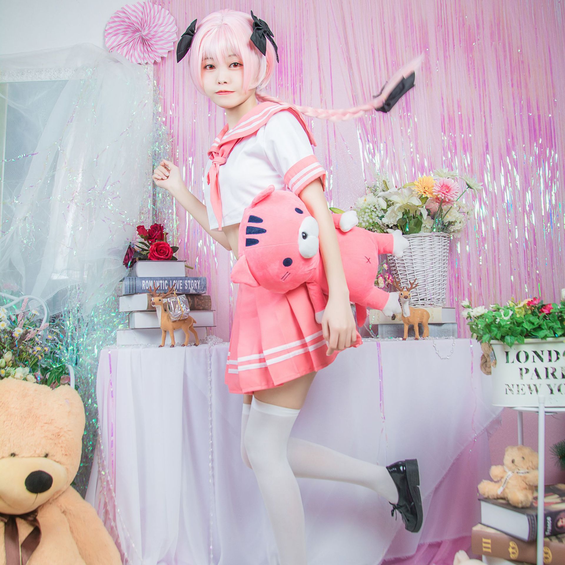 Fate/Grand Order Fate Apocrypha Rider Astolfo Cosplay JK School Uniform Sailor Suit