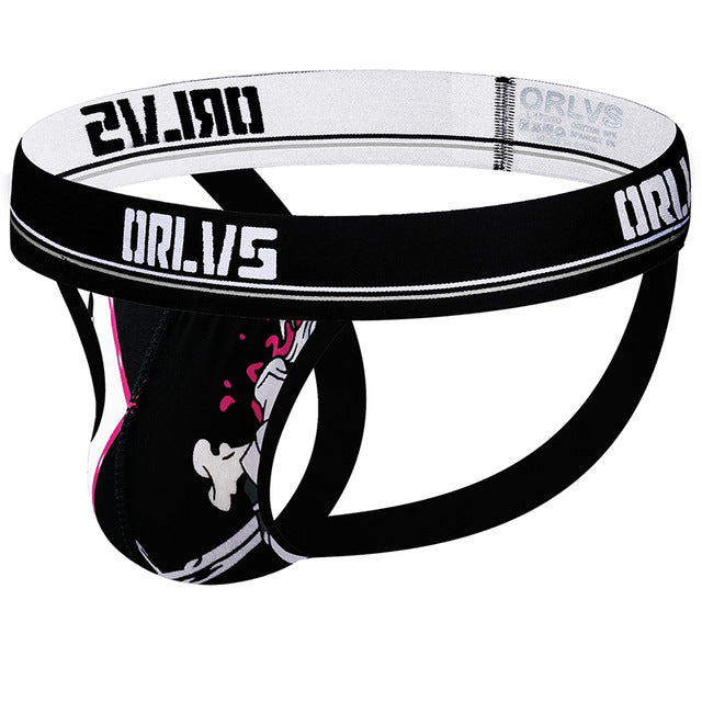 ORLVS Men Sexy Briefs Jockstrap Gay Slip Thongs Homme Srting Underwear Men Pouch Cuecas Man Cotton Panties  Mesh Underpants