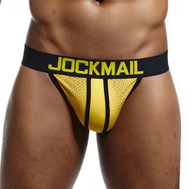 jockmail mSexy Gay Men Underwear Male Lingerie Jockstrap G String Thongs Mens Underpants Pure Mesh Briefs Panties Jock Strap