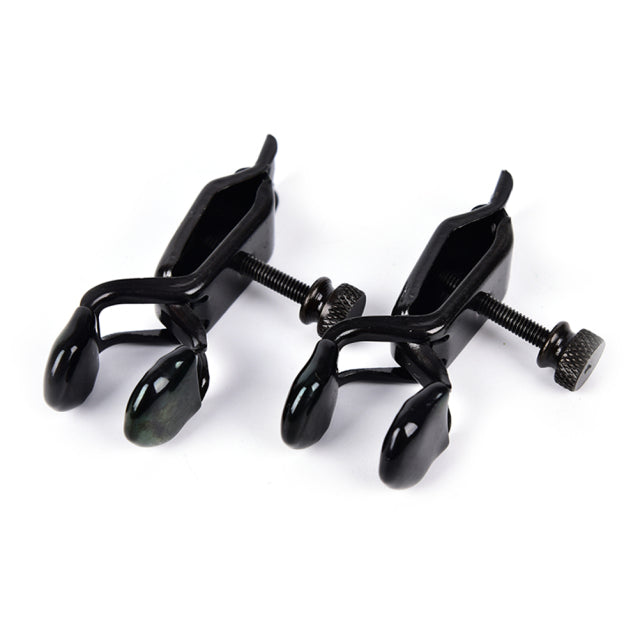 1 Pair Black Nipple Breast Clamps Clips Jewellery Bust Massager Stimulate Sex Toy Flirt Adult Products