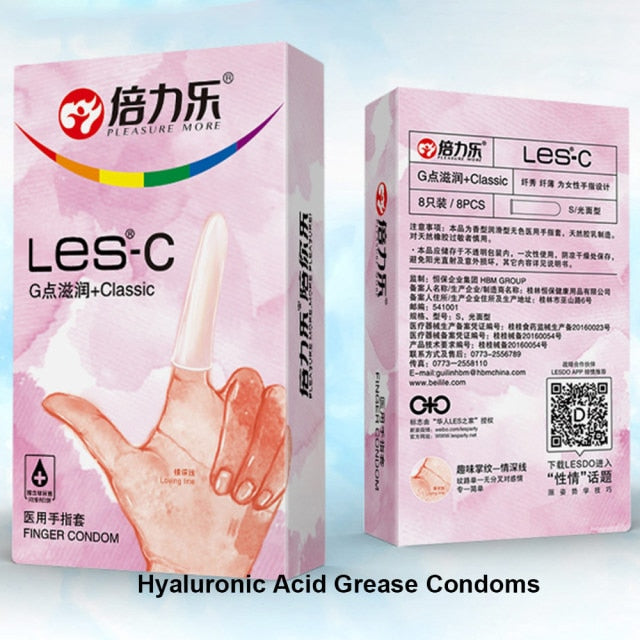 Beilile 8Pcs Finger Condoms For Men/Women Healthy Sleeve for Finger Ultra Thin G-Spot Condom For Lesbian Handjob Sex Products