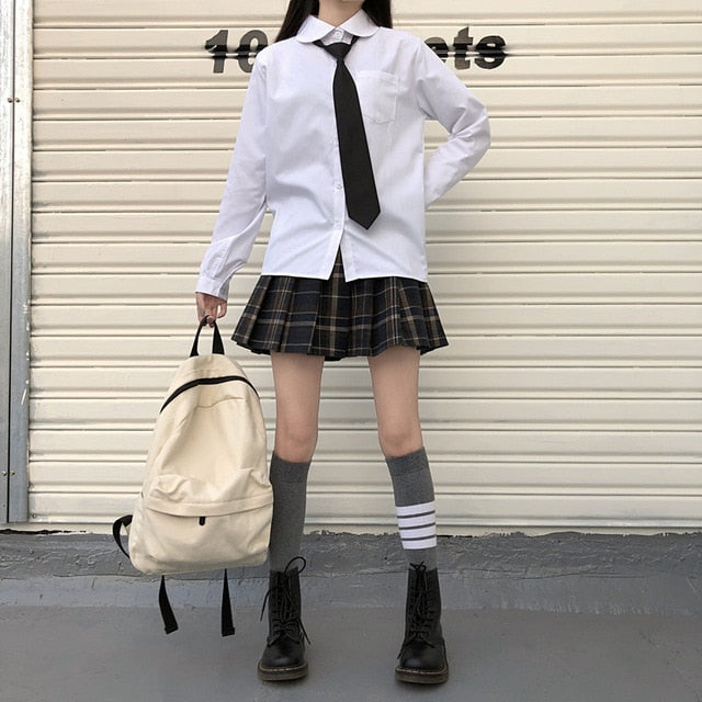 Japanese fashion College jk Loose V-neck Cardigan Sweater Female Outer Wear JK Sweater Coat japanese school uniform
