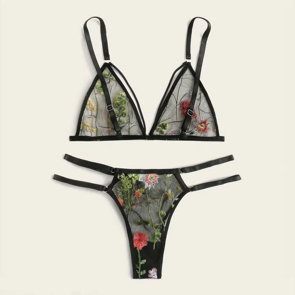 Sexy Embroidery Lace Bras Panties Set Erotic Lingerie Set Women Underwear Set Sexy Temptation Erotic Lingerie