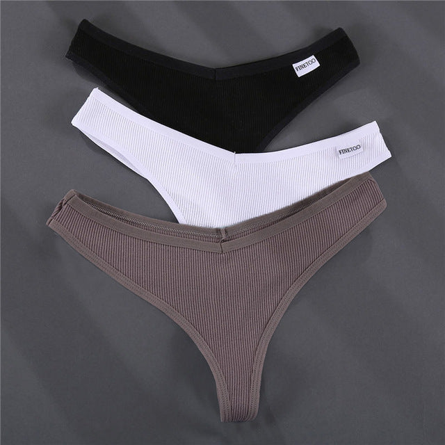 3PCS/Set G-string Panties Cotton Women&#39;s Underwear Sexy Panties