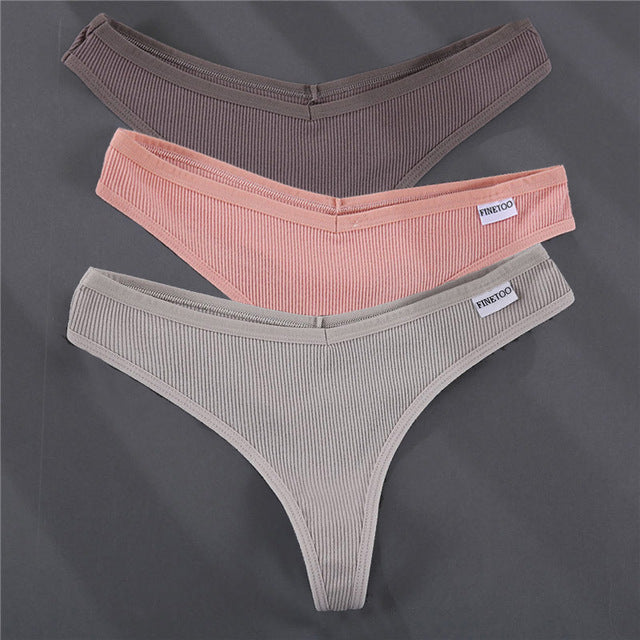 3PCS/Set G-string Panties Cotton Women&#39;s Underwear Sexy Panties