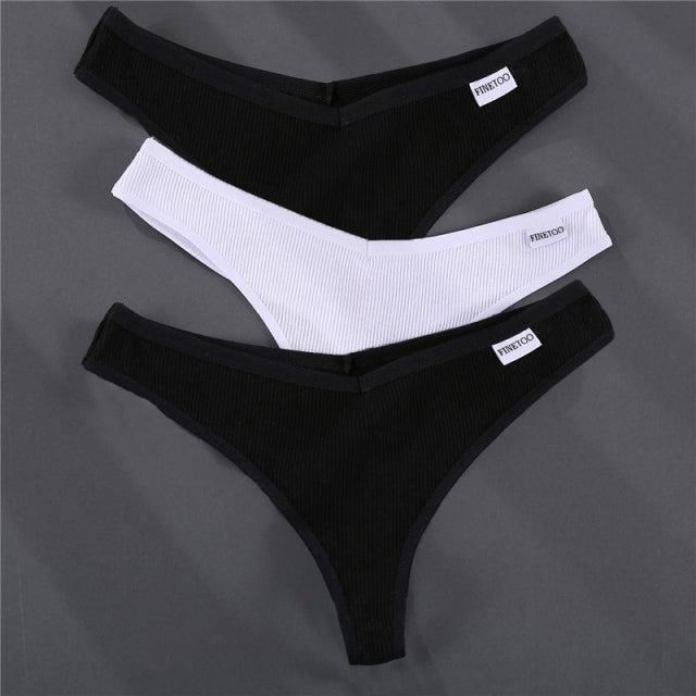 3PCS/Set G-string Panties Cotton Women&#39;s Underwear Sexy Panties