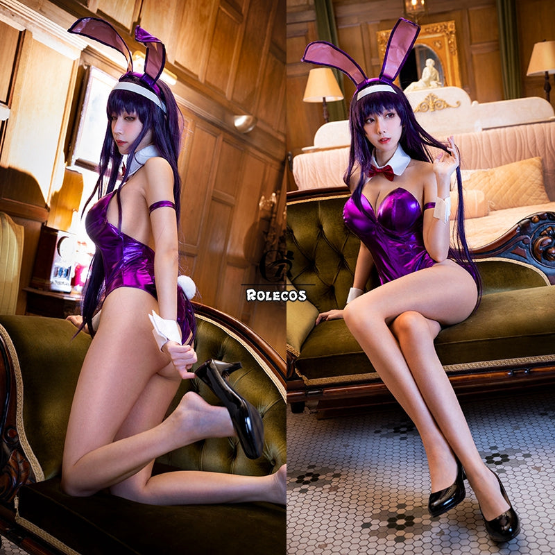 ROLECOS Utaha Kasumigaoka Cosplay Costume Bunny Girl Sexy Jumpsuit Women Purple Costume Saenai Heroine no Sodatekata Cos Rompers