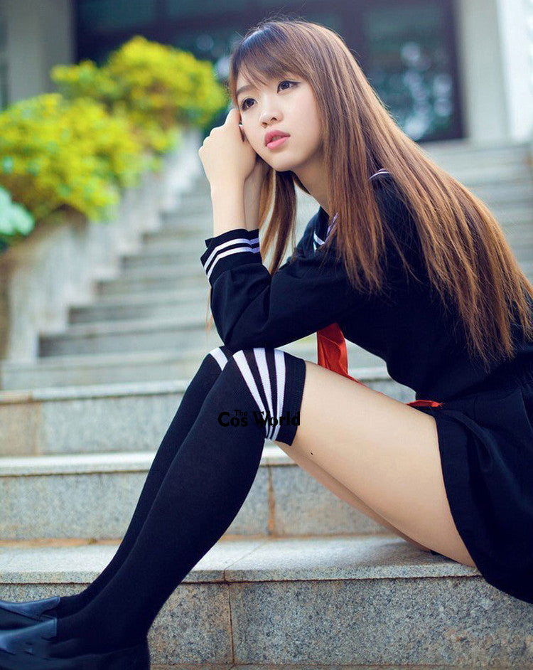 School Uniform Girls Sailor Suit Formal College Outfits Sweet Fashion Jk Sets Long Mid Short Skirt