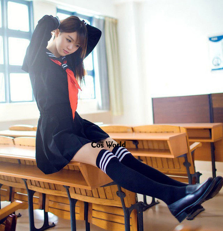 School Uniform Girls Sailor Suit Formal College Outfits Sweet Fashion Jk Sets Long Mid Short Skirt