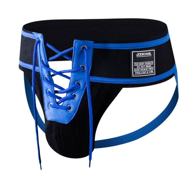 JOCKMAIL Jockstrap Sexy Thongs Athletic Supporters for Men ,Lace Up jock Strap,Lacing Penis Pouch String Open Gay Underwear