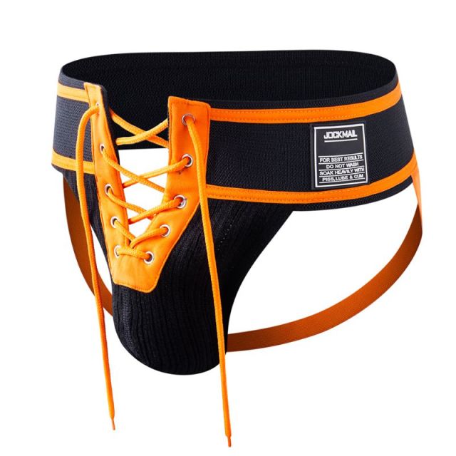 JOCKMAIL Jockstrap Sexy Thongs Athletic Supporters for Men ,Lace Up jock Strap,Lacing Penis Pouch String Open Gay Underwear
