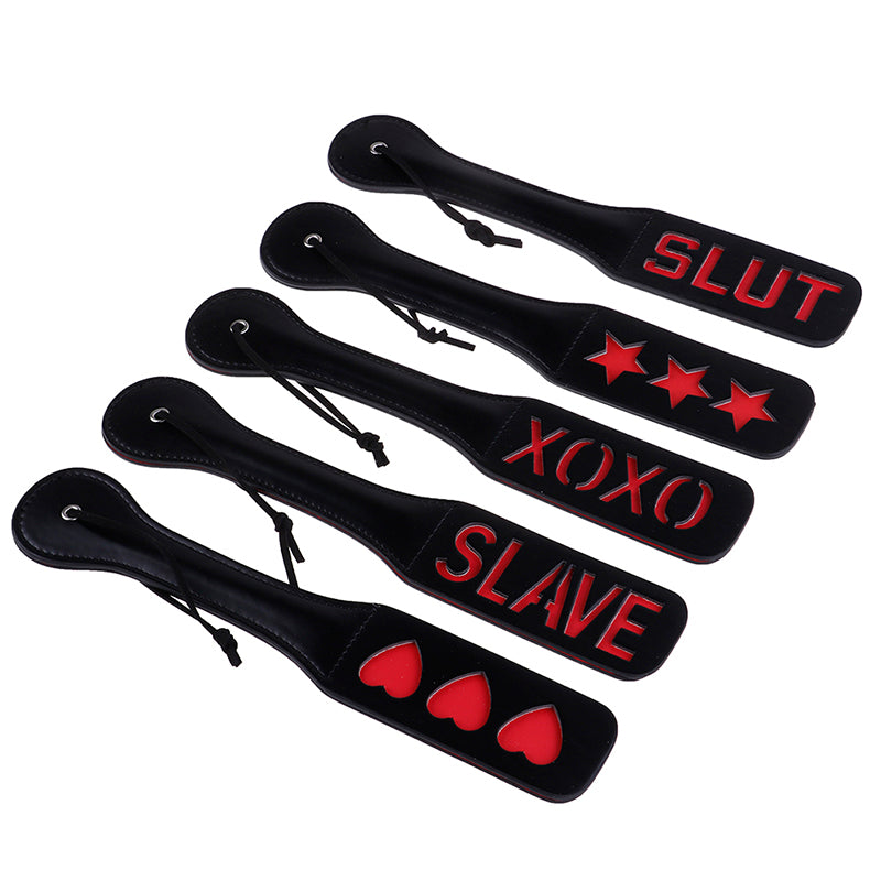 Slave Love Slut SM Flog Spank Paddle Beat Submissive Slave BDSM Pink Kinky Fetish Whip Sluts Paddles Adult Sex Toys Bondage Set