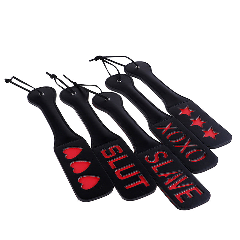 Slave Love Slut SM Flog Spank Paddle Beat Submissive Slave BDSM Pink Kinky Fetish Whip Sluts Paddles Adult Sex Toys Bondage Set