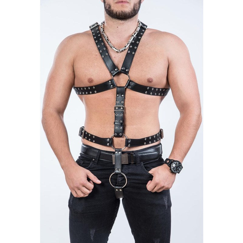Gay Body Bondage Harness Men Fetish Leather Lingerie Sexual Chest Harness Belt Strap Punk Rave Gay Costumes for Adult Sex