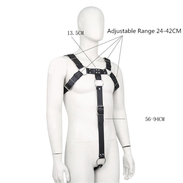 Gay Body Bondage Harness Men Fetish Leather Lingerie Sexual Chest Harness Belt Strap Punk Rave Gay Costumes for Adult Sex
