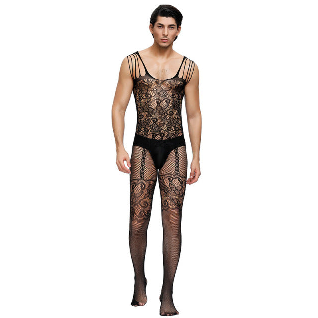 sexy lingerie mesh teddy man netting body stocking hot porno cosplay fun underwear sexy costumes intimates man hose bodysuits