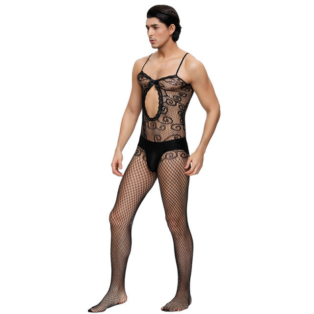 sexy lingerie mesh teddy man netting body stocking hot porno cosplay fun underwear sexy costumes intimates man hose bodysuits