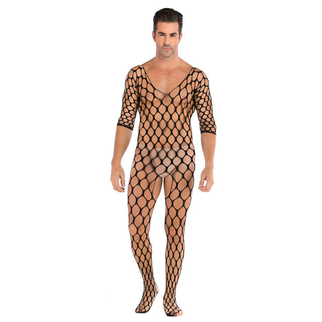 sexy lingerie mesh teddy man netting body stocking hot porno cosplay fun underwear sexy costumes intimates man hose bodysuits