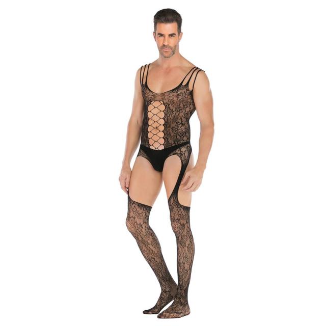 sexy lingerie mesh teddy man netting body stocking hot porno cosplay fun underwear sexy costumes intimates man hose bodysuits