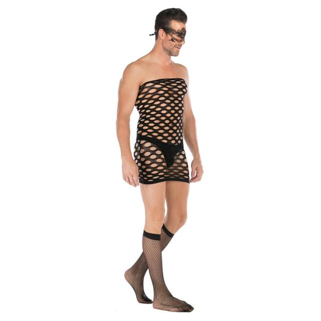 sexy lingerie mesh teddy man netting body stocking hot porno cosplay fun underwear sexy costumes intimates man hose bodysuits