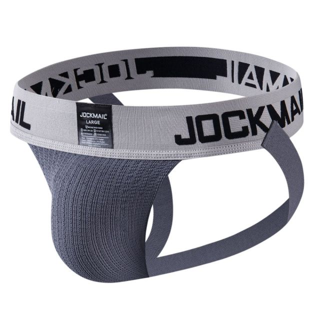 JOCKMAIL Men Jockstrap Athletic Supporter Underwear Gym Workout Strap Brief W/ Stretch Mesh Pouch Sexy Gay Men Underwear